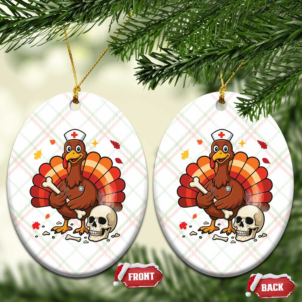 Funny Thanksgiving Nurse Turkey Ceramic Ornament Fall RN - Print Your Wear