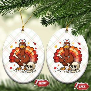 Funny Thanksgiving Nurse Turkey Ceramic Ornament Fall RN - Print Your Wear