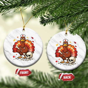 Funny Thanksgiving Nurse Turkey Ceramic Ornament Fall RN - Print Your Wear