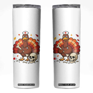 Funny Thanksgiving Nurse Turkey Skinny Tumbler Fall RN TS14 White Print Your Wear