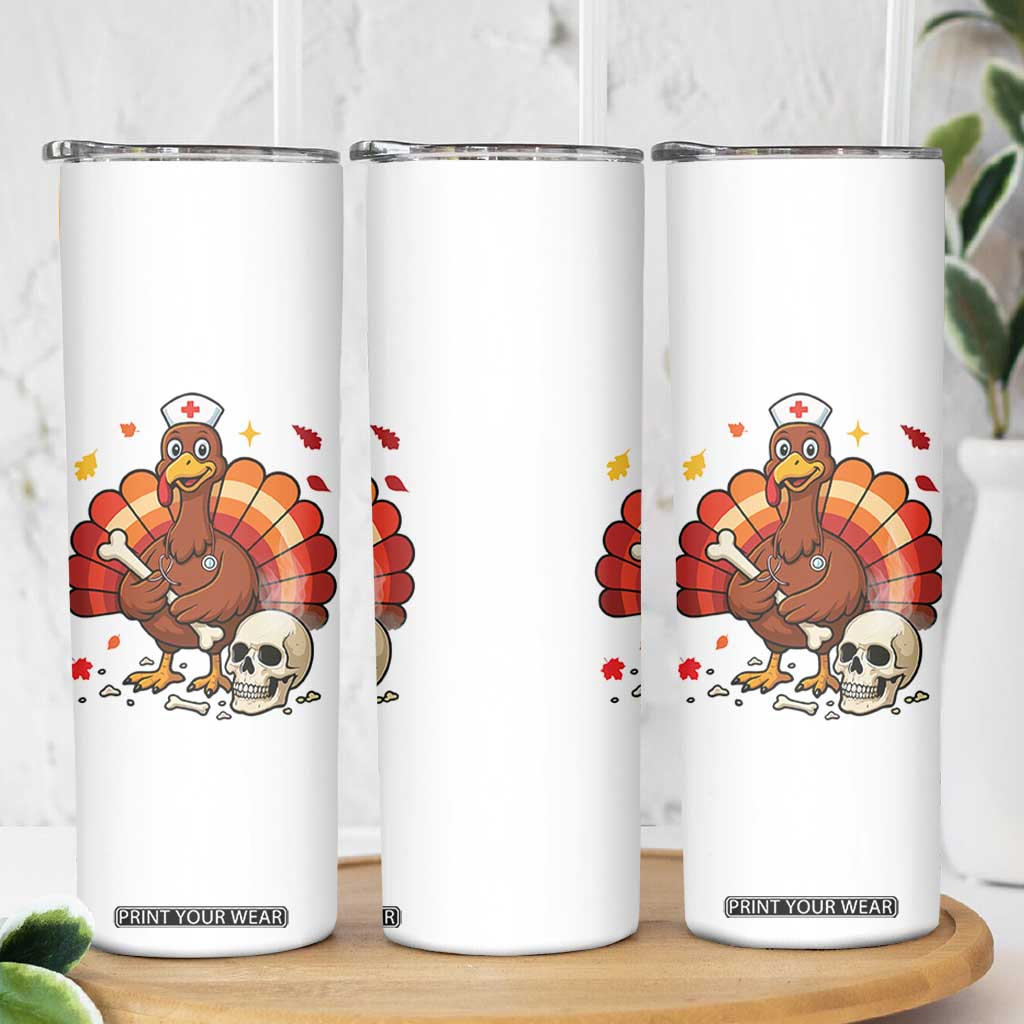 Funny Thanksgiving Nurse Turkey Skinny Tumbler Fall RN TS14 Print Your Wear