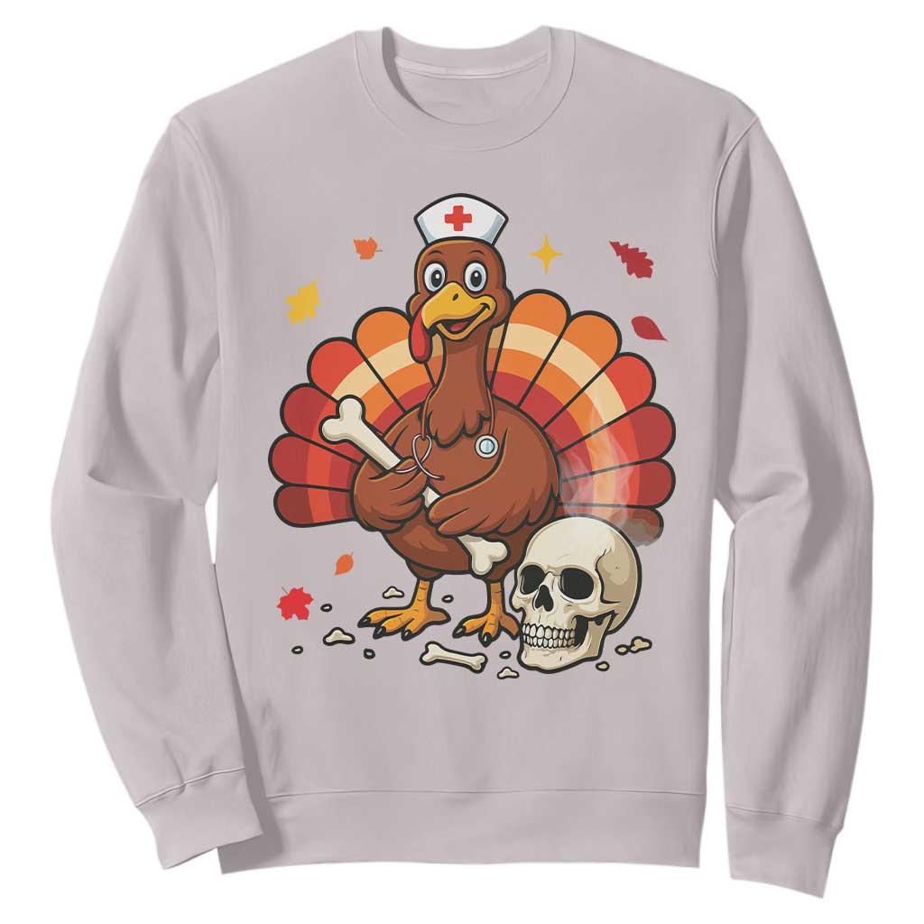 Funny Thanksgiving Nurse Turkey Sweatshirt Fall RN - Print Your Wear