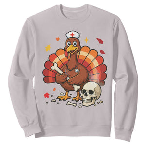 Funny Thanksgiving Nurse Turkey Sweatshirt Fall RN - Print Your Wear