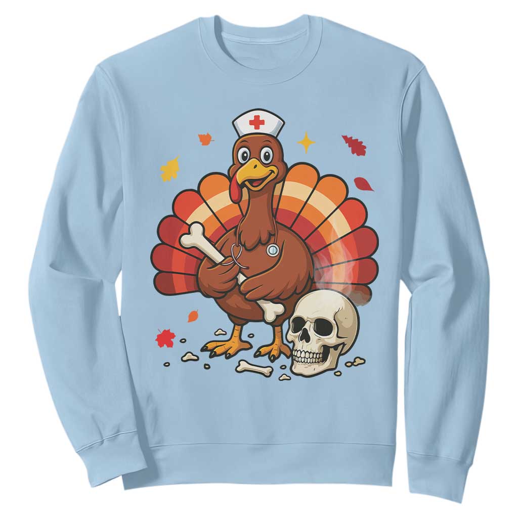 Funny Thanksgiving Nurse Turkey Sweatshirt Fall RN - Print Your Wear