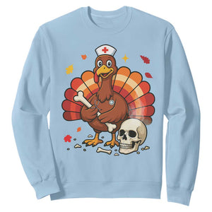 Funny Thanksgiving Nurse Turkey Sweatshirt Fall RN - Print Your Wear