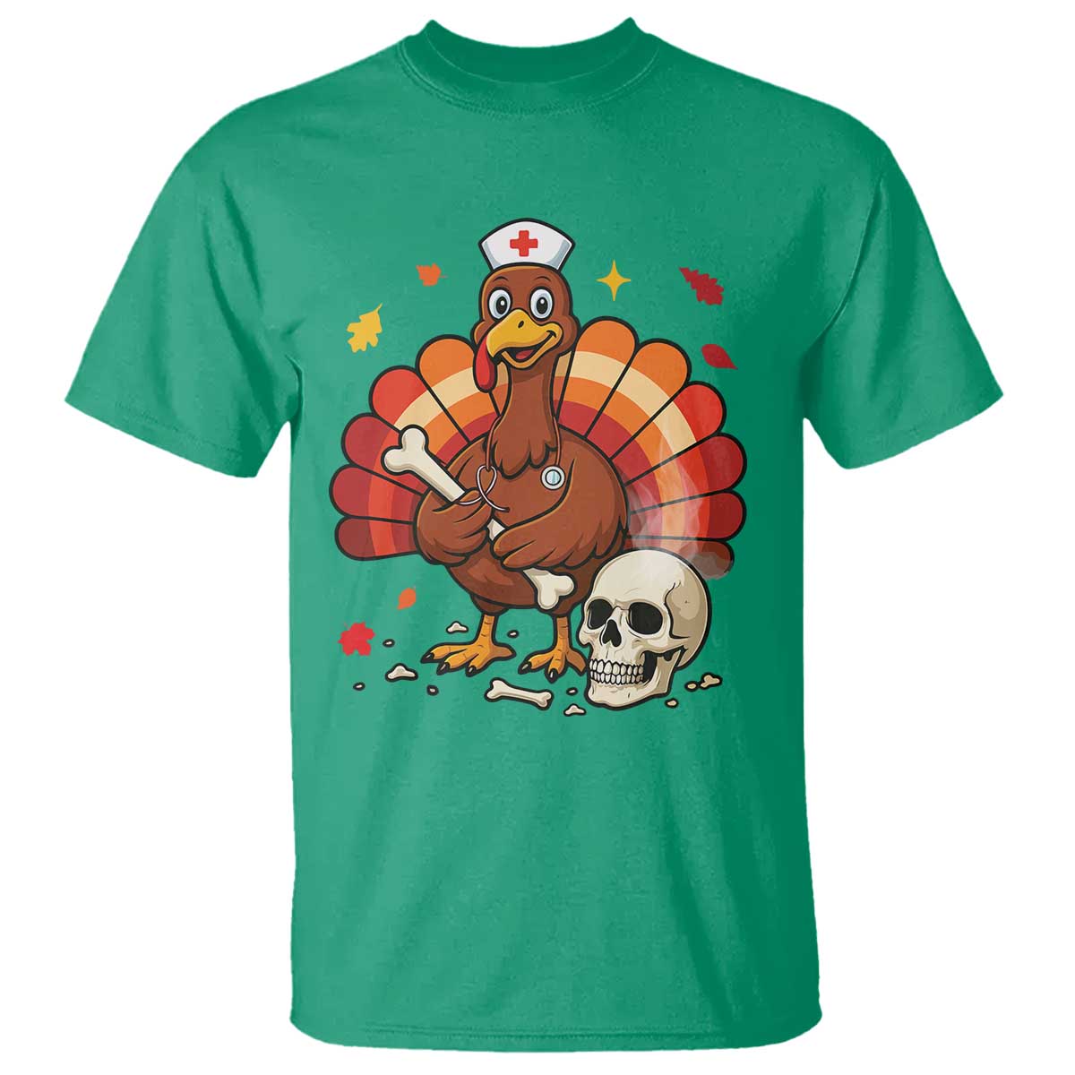 Funny Thanksgiving Nurse Turkey T Shirt Fall RN - Print Your Wear