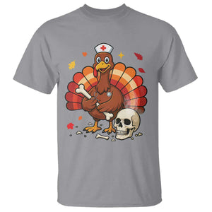 Funny Thanksgiving Nurse Turkey T Shirt Fall RN TS14 Sport Gray Print Your Wear