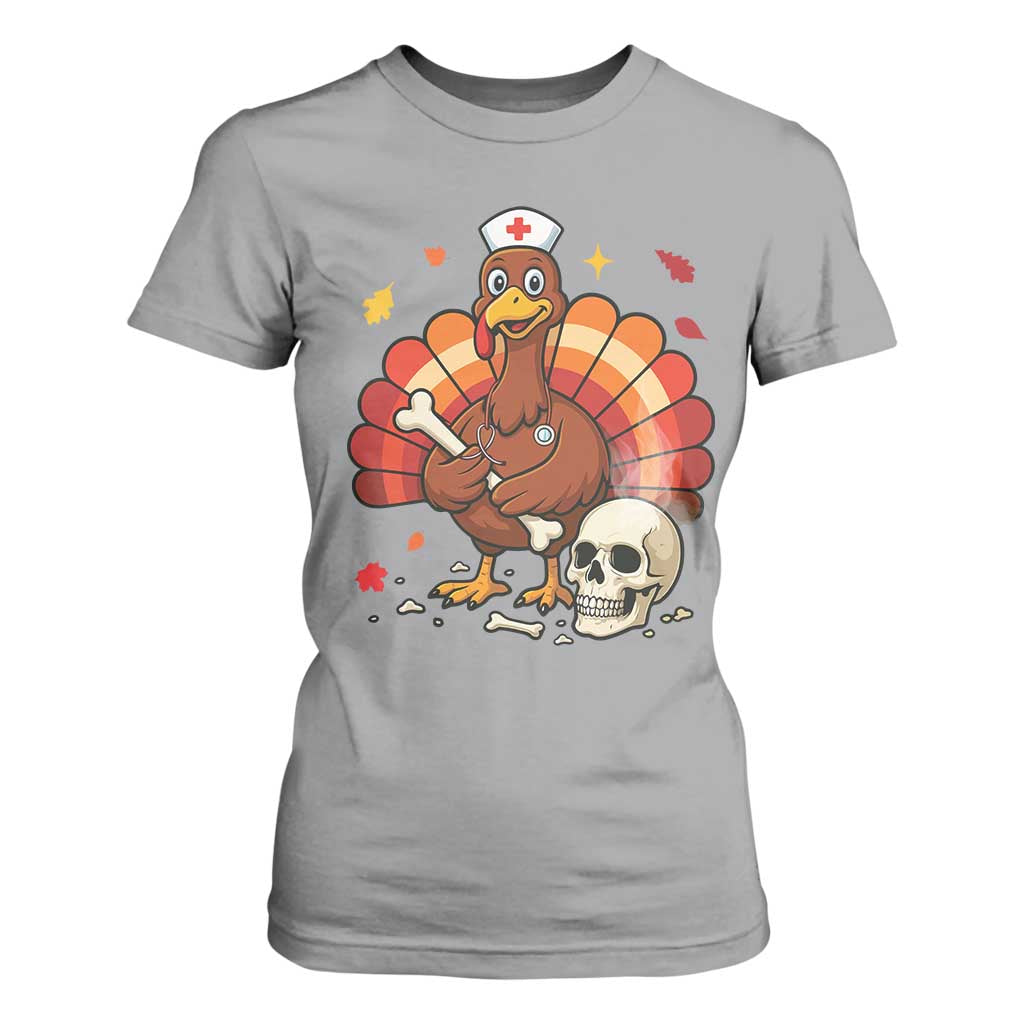 Funny Thanksgiving Nurse Turkey T Shirt For Women Fall RN TS14 Sport Gray Print Your Wear