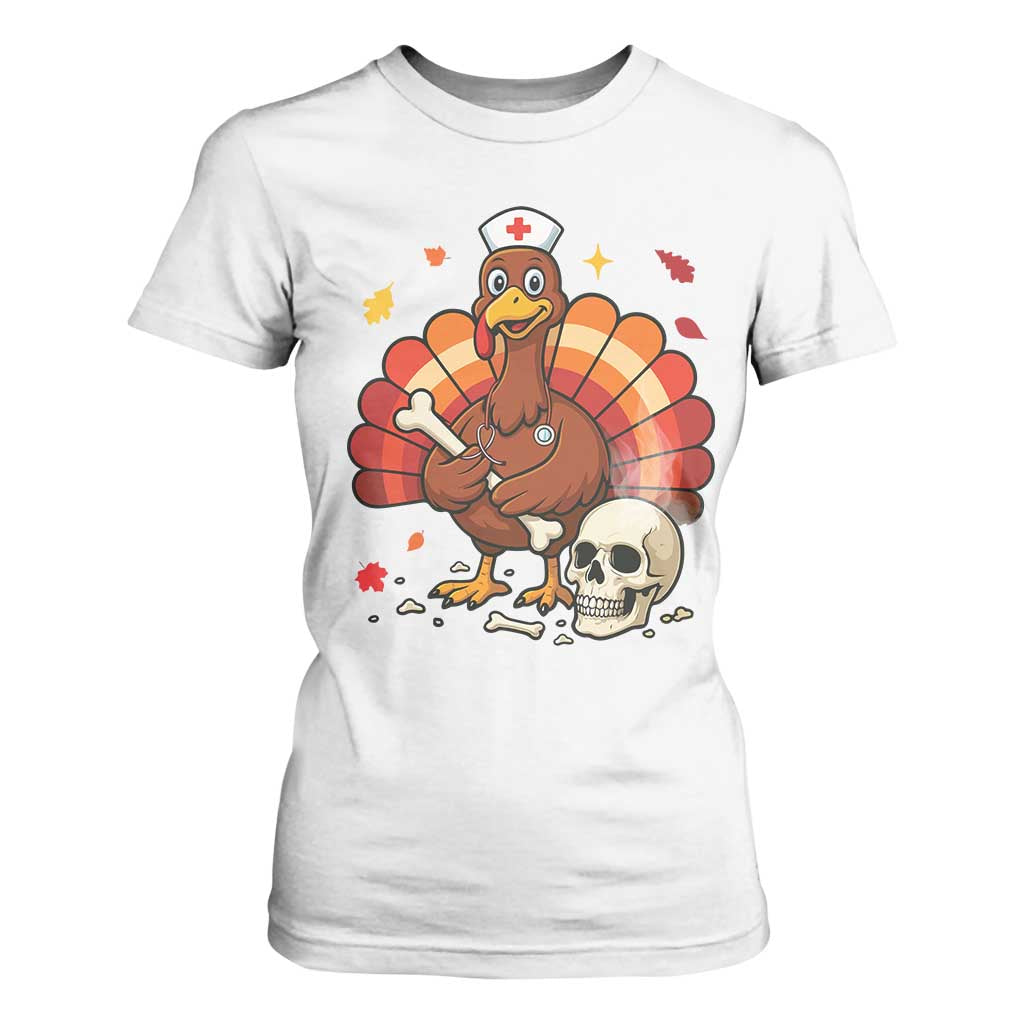 Funny Thanksgiving Nurse Turkey T Shirt For Women Fall RN - Print Your Wear