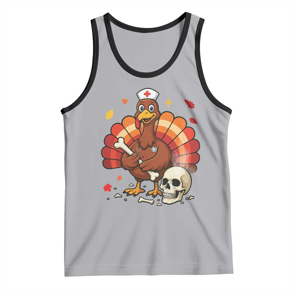 Funny Thanksgiving Nurse Turkey Tank Top Fall RN TS14 Athletic Heather Black Print Your Wear