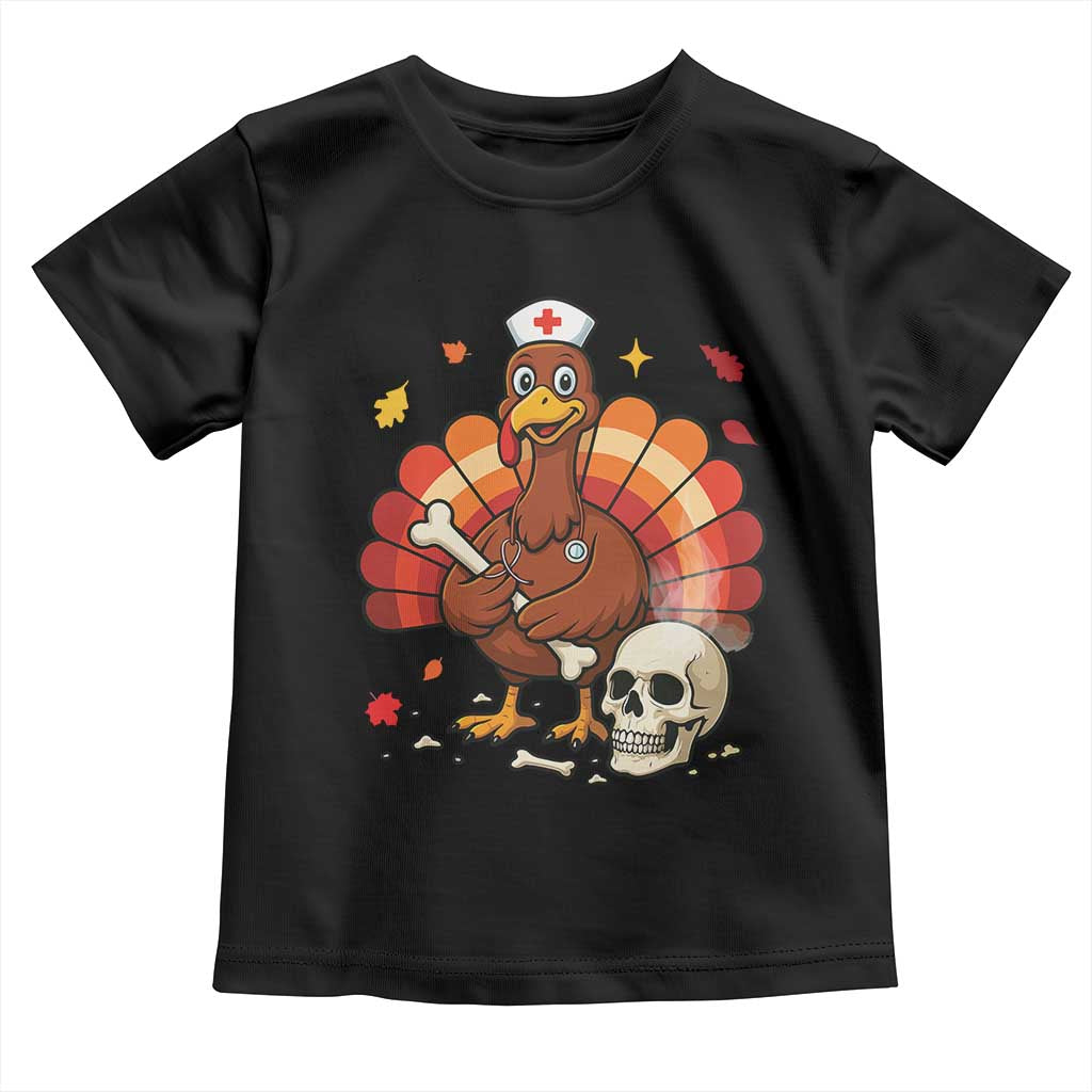 Funny Thanksgiving Nurse Turkey Toddler T Shirt Fall RN - Print Your Wear