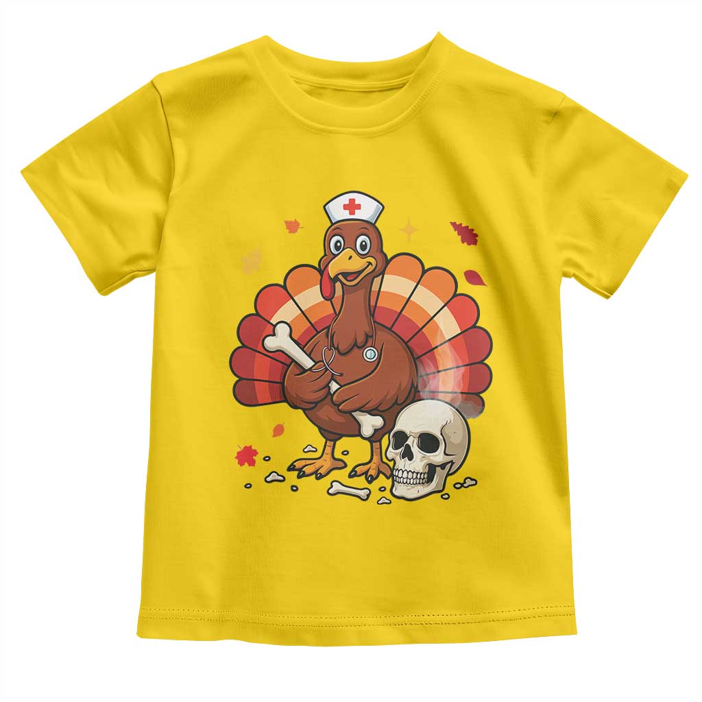 Funny Thanksgiving Nurse Turkey Toddler T Shirt Fall RN - Print Your Wear