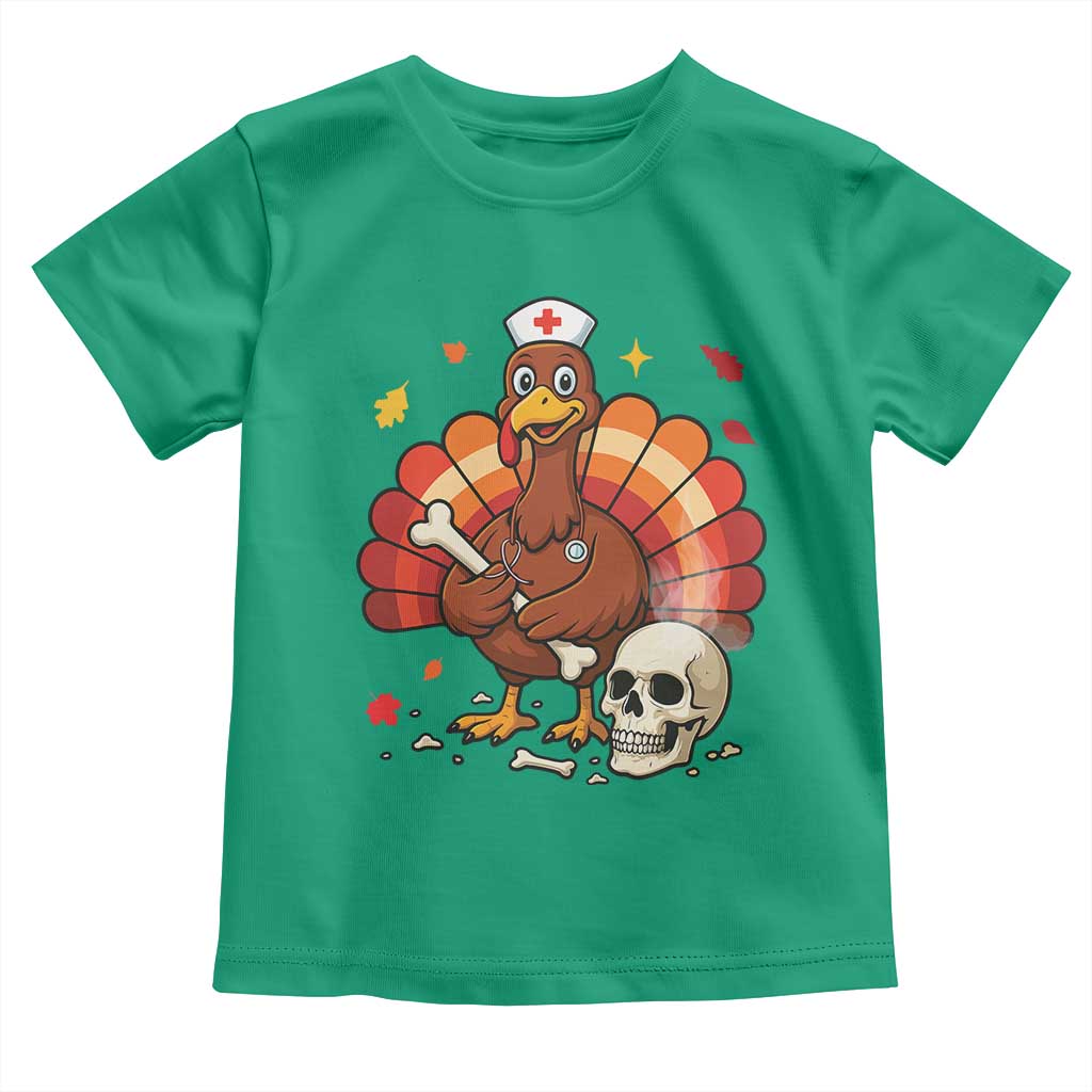 Funny Thanksgiving Nurse Turkey Toddler T Shirt Fall RN TS14 Irish Green Print Your Wear