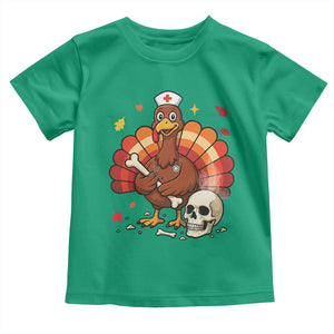 Funny Thanksgiving Nurse Turkey Toddler T Shirt Fall RN TS14 Irish Green Print Your Wear