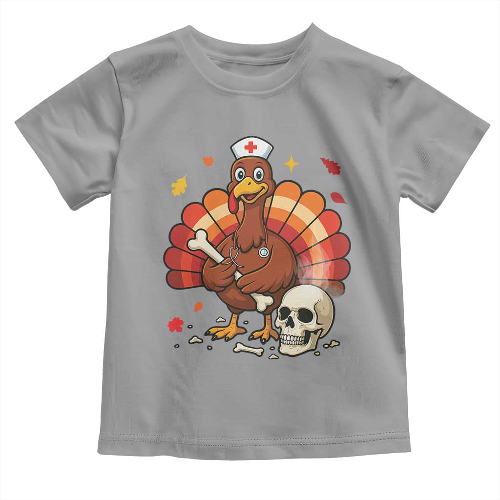 Funny Thanksgiving Nurse Turkey Toddler T Shirt Fall RN TS14 Sport Gray Print Your Wear