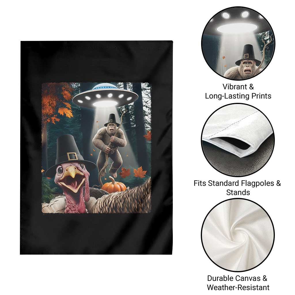 Thanksgiving Funny Bigfoot Turkey Selfie Garden Flag TS14 Print Your Wear