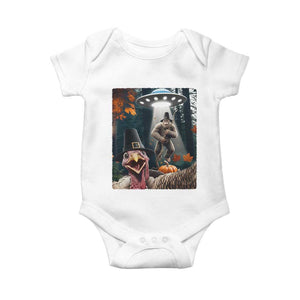 Thanksgiving Funny Bigfoot Turkey Selfie Baby Onesie - Print Your Wear