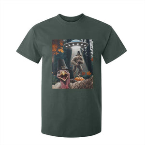 Thanksgiving Funny Bigfoot Turkey Selfie T Shirt For Kid TS14 Dark Forest Green Print Your Wear