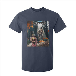 Thanksgiving Funny Bigfoot Turkey Selfie T Shirt For Kid TS14 Navy Print Your Wear