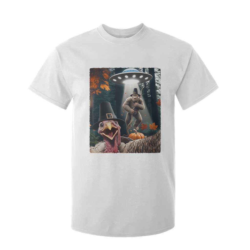 Thanksgiving Funny Bigfoot Turkey Selfie T Shirt For Kid TS14 White Print Your Wear