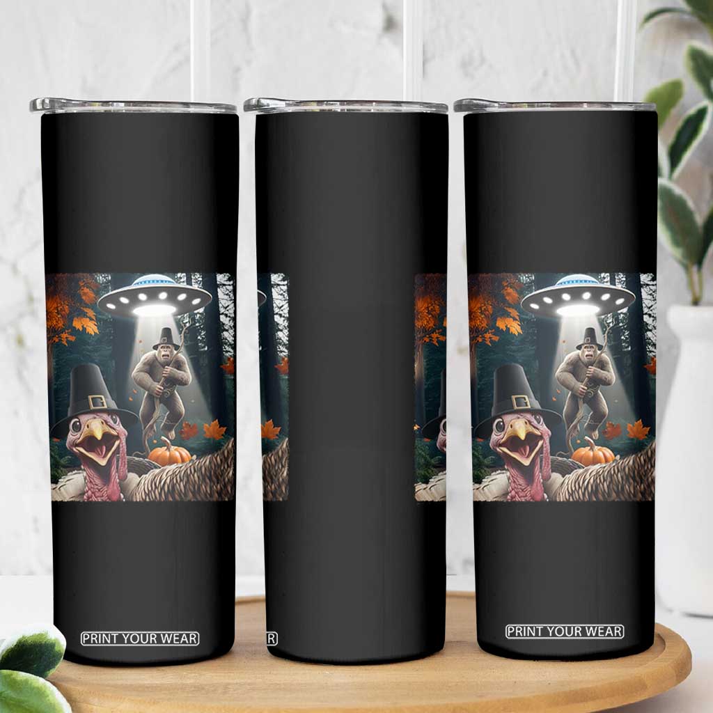 Thanksgiving Funny Bigfoot Turkey Selfie Skinny Tumbler TS14 Print Your Wear