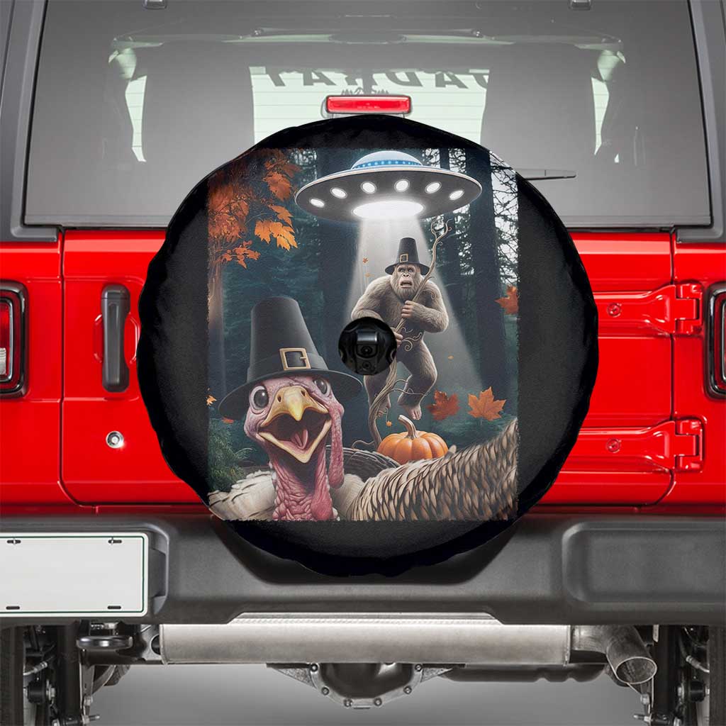 Thanksgiving Funny Bigfoot Turkey Selfie Spare Tire Cover TS14 Black Print Your Wear