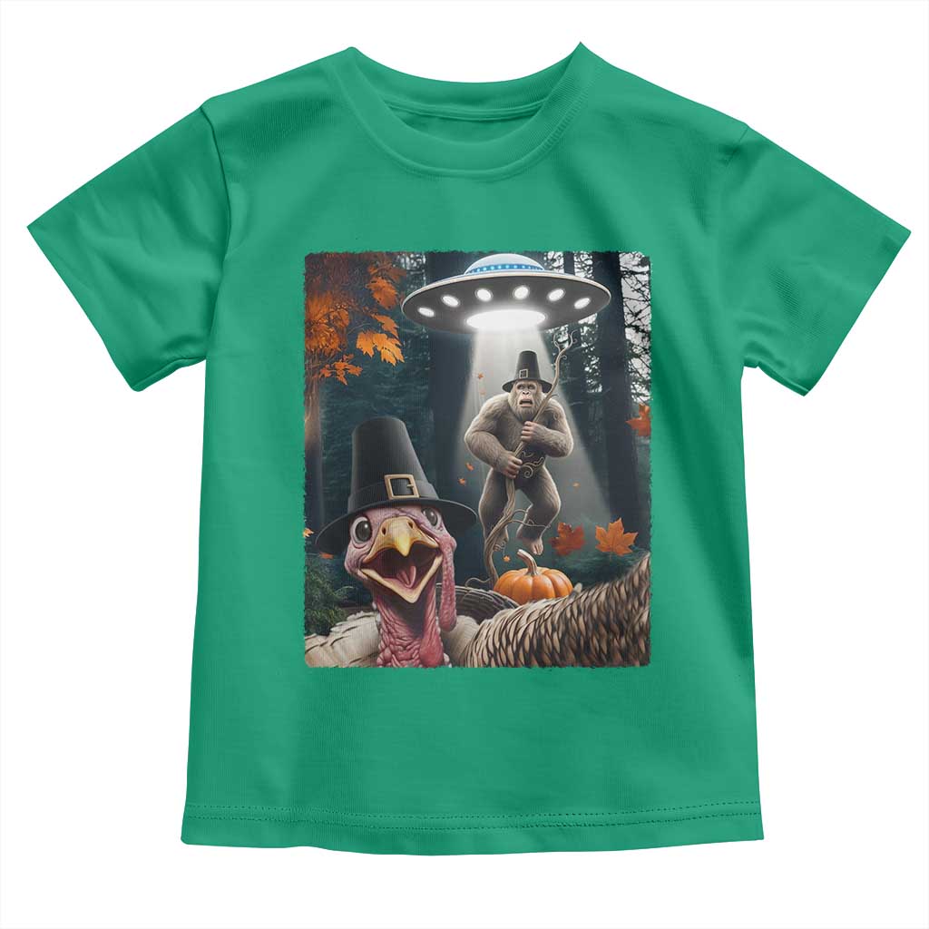 Thanksgiving Funny Bigfoot Turkey Selfie Toddler T Shirt TS14 Irish Green Print Your Wear
