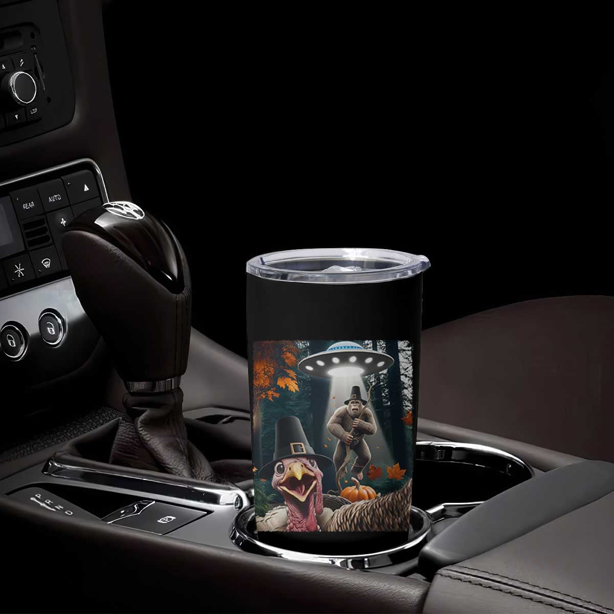 Thanksgiving Funny Bigfoot Turkey Selfie Tumbler Cup TS14 Print Your Wear