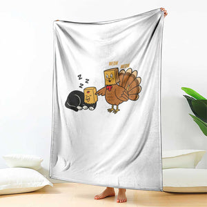 Funny Thanksgiving Throw Blanket Turkey Fake Cat Meow TS14 Print Your Wear