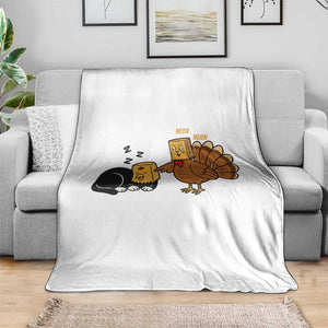 Funny Thanksgiving Throw Blanket Turkey Fake Cat Meow TS14 Print Your Wear