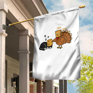 Funny Thanksgiving Garden Flag Turkey Fake Cat Meow TS14 Print Your Wear