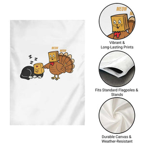 Funny Thanksgiving Garden Flag Turkey Fake Cat Meow TS14 Print Your Wear