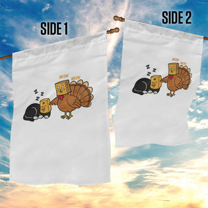 Funny Thanksgiving Garden Flag Turkey Fake Cat Meow TS14 Print Your Wear
