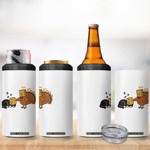 Funny Thanksgiving 4 in 1 Can Cooler Tumbler Turkey Fake Cat Meow TS14 Print Your Wear