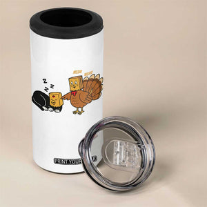 Funny Thanksgiving 4 in 1 Can Cooler Tumbler Turkey Fake Cat Meow TS14 Print Your Wear