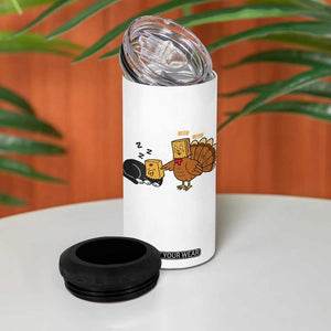Funny Thanksgiving 4 in 1 Can Cooler Tumbler Turkey Fake Cat Meow TS14 Print Your Wear