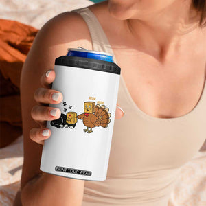 Funny Thanksgiving 4 in 1 Can Cooler Tumbler Turkey Fake Cat Meow TS14 Print Your Wear