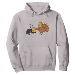 Funny Thanksgiving Hoodie Turkey Fake Cat Meow TS14 Ice Gray Print Your Wear