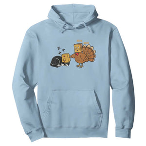Funny Thanksgiving Hoodie Turkey Fake Cat Meow TS14 Light Blue Print Your Wear