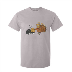 Funny Thanksgiving T Shirt For Kid Turkey Fake Cat Meow TS14 Ice Gray Print Your Wear