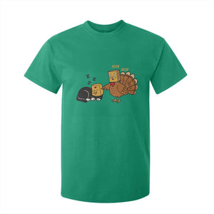 Funny Thanksgiving T Shirt For Kid Turkey Fake Cat Meow TS14 Irish Green Print Your Wear