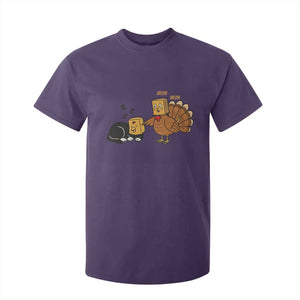 Funny Thanksgiving T Shirt For Kid Turkey Fake Cat Meow TS14 Purple Print Your Wear