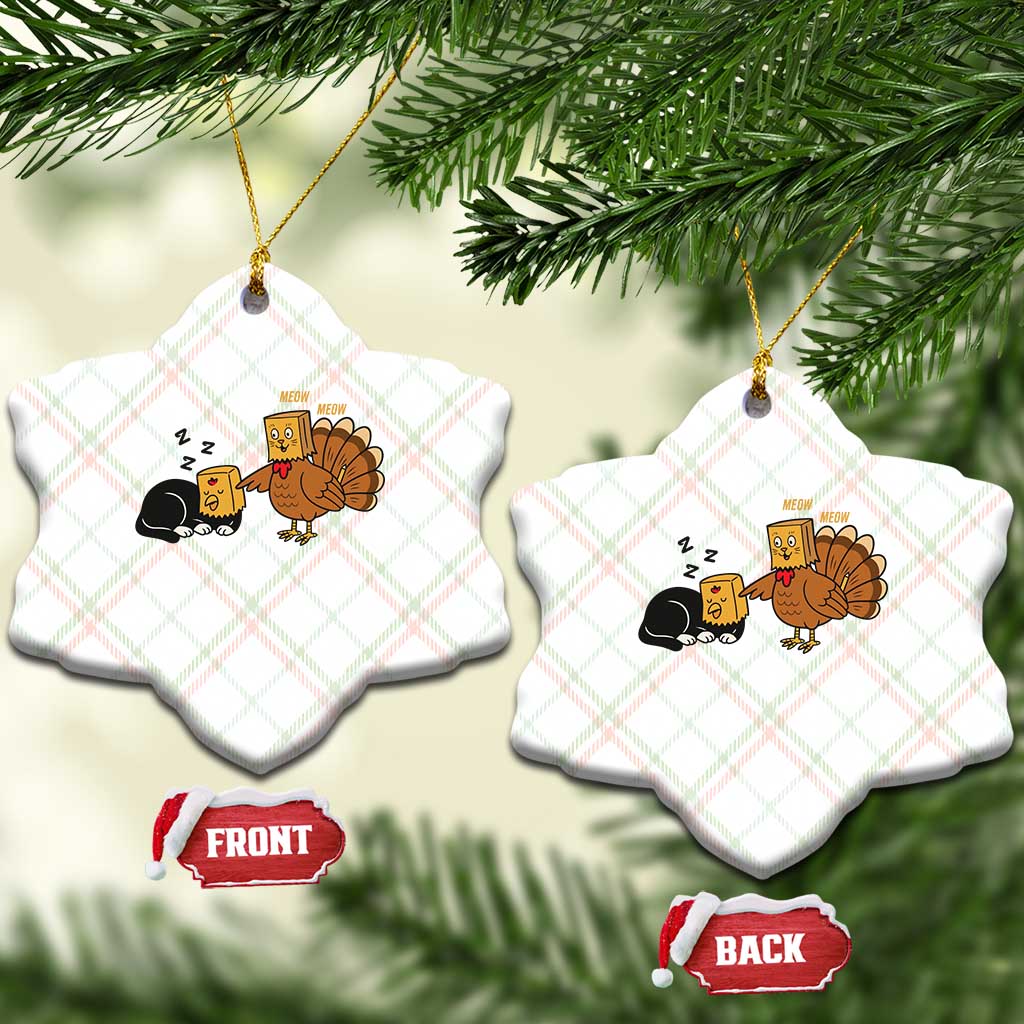 Funny Thanksgiving Ceramic Ornament Turkey Fake Cat Meow TS14 Print Your Wear
