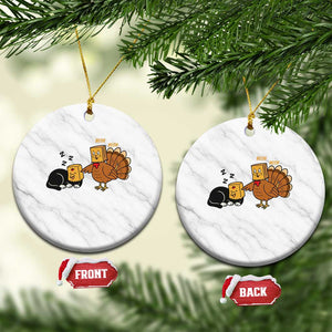 Funny Thanksgiving Ceramic Ornament Turkey Fake Cat Meow TS14 1pc White Marble Print Your Wear