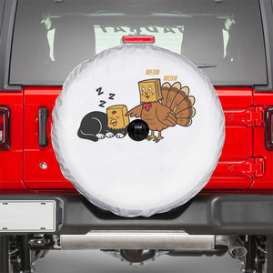 Funny Thanksgiving Spare Tire Cover Turkey Fake Cat Meow TS14 White Print Your Wear