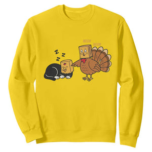 Funny Thanksgiving Sweatshirt Turkey Fake Cat Meow TS14 Daisy Print Your Wear