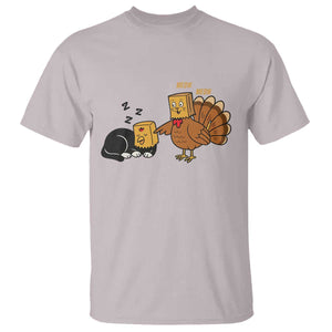 Funny Thanksgiving T Shirt Turkey Fake Cat Meow TS14 Ice Gray Print Your Wear