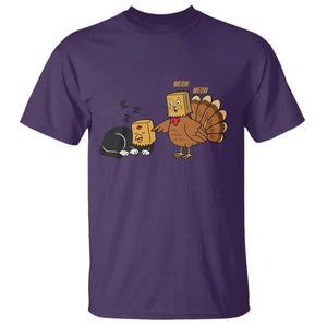 Funny Thanksgiving T Shirt Turkey Fake Cat Meow TS14 Purple Print Your Wear