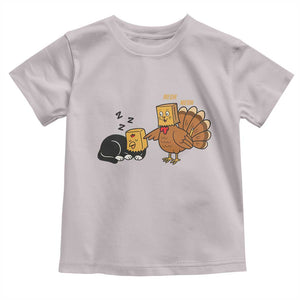 Funny Thanksgiving Toddler T Shirt Turkey Fake Cat Meow TS14 Ice Gray Print Your Wear