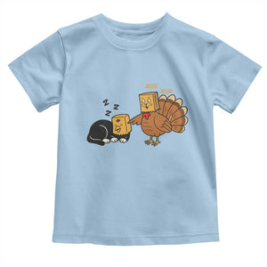 Funny Thanksgiving Toddler T Shirt Turkey Fake Cat Meow TS14 Light Blue Print Your Wear